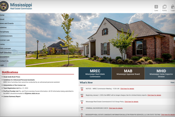 MREC website homepage screenshot