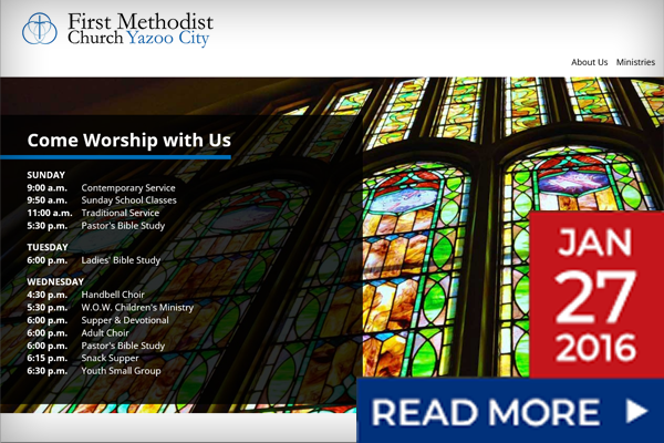 SITE REDESIGN FOR FIRST METHODIST CHURCH