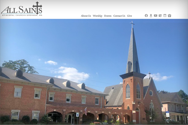All Sanits church website screenshot
