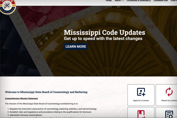 BOARD OF COSMETOLOGY AND BARBERING WEBSITE NOW LIVE