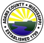 adams acounty mississippi round logo seal