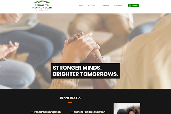 Homepage screenshot of Bridge website