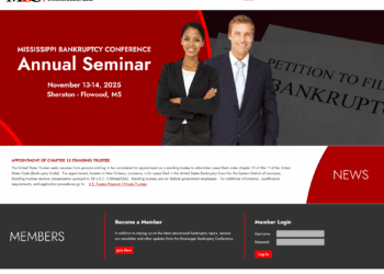 Bankruptcy homepage screenshot