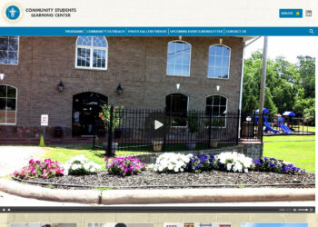 Screenshot of homepage of Community Students Learning Center website