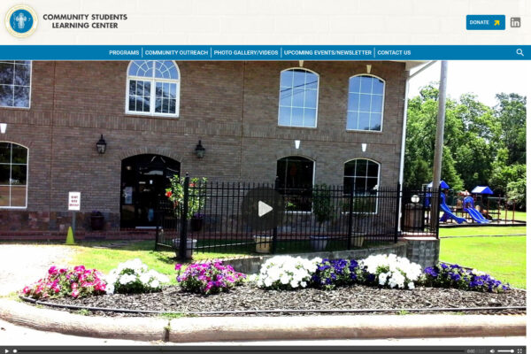 Screenshot of homepage of Community Students Learning Center website