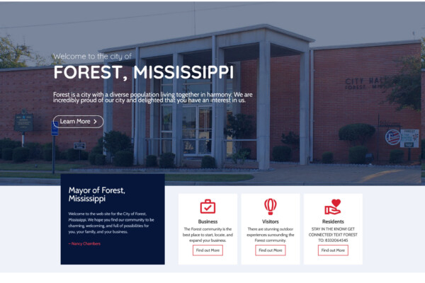 City of Forest homepage screenshot