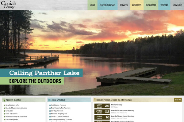 Homepage screenshot from Copiah County website