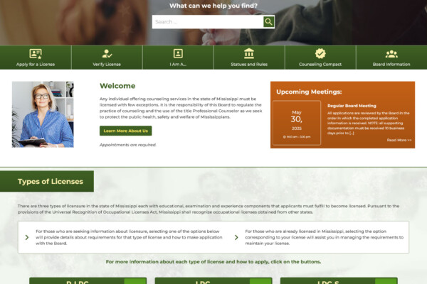 MSLPC homepage screenshot