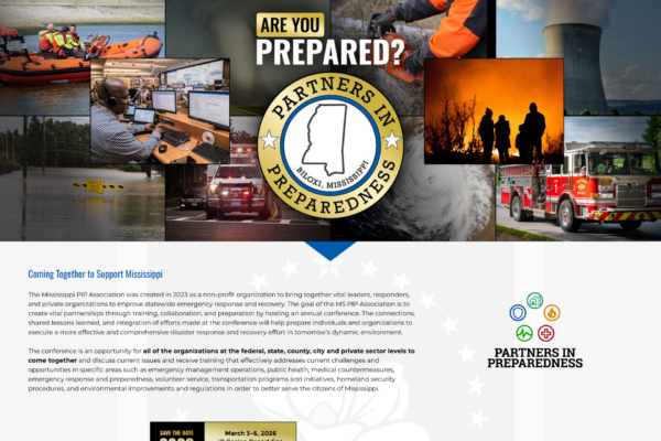 homepage screenshot from Mississippi PIP Association