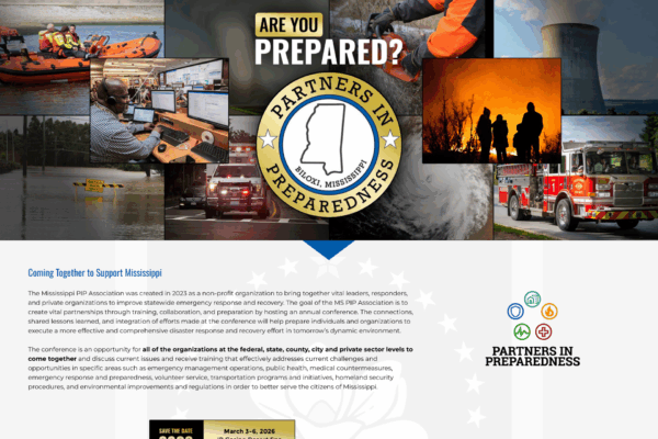 homepage screenshot from Mississippi PIP Association